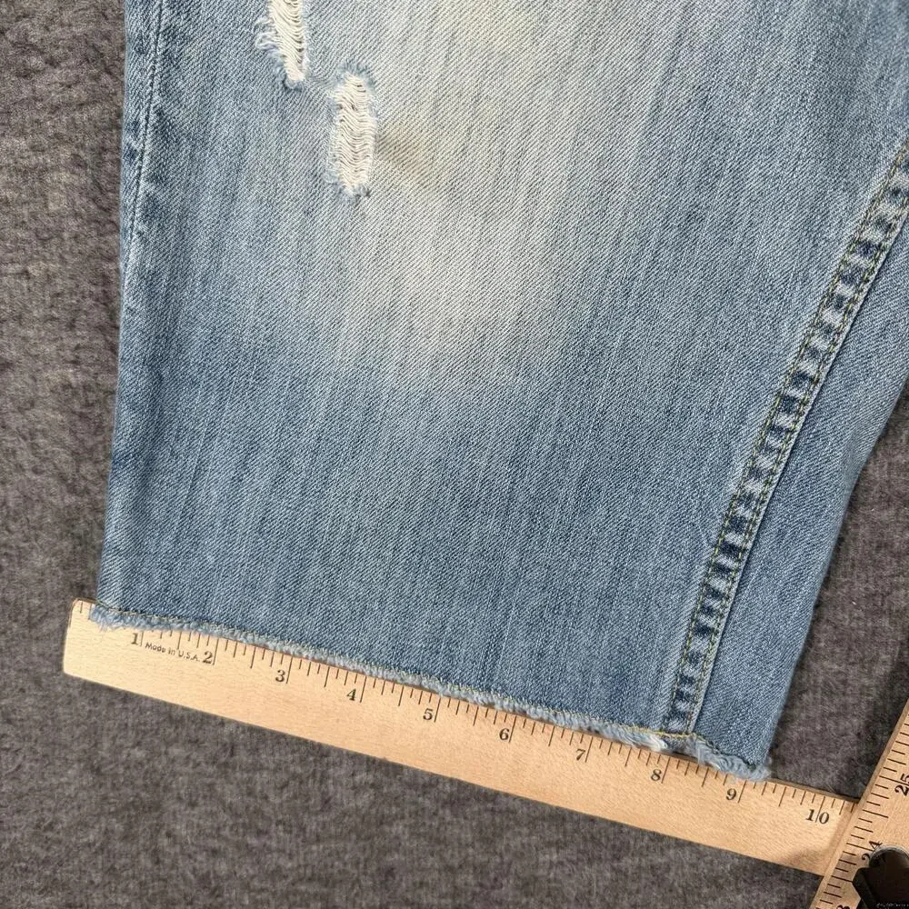Lucky Brand Bermuda Jean Shorts Womens 12 31 Distressed Raw Hem Light Wash